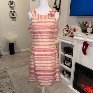 Lilly Pulitzer Pink and Cream Striped Dress Size 8